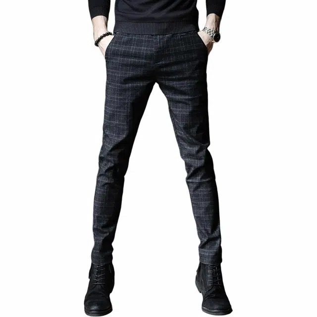 贵色 秋季 韩版修身长裤潮美式复古拼接设计感休闲裤 男女同款 个性花色（格子、条纹、印花、绣花等）