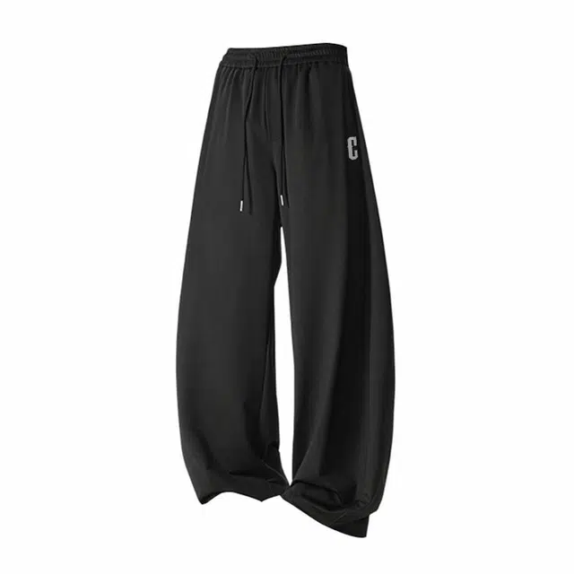 周同学 周杰伦 美式复古基础弯刀裤痞帅褶皱拖地日常学院风宽松垂感休闲裤 男女同款