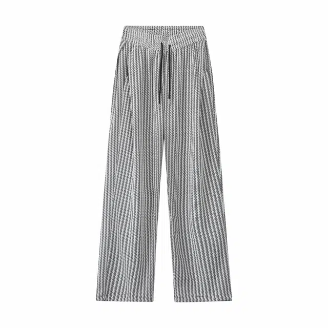 佐菲利 美式复古设计小众宽松休闲裤 男女同款 黑白条