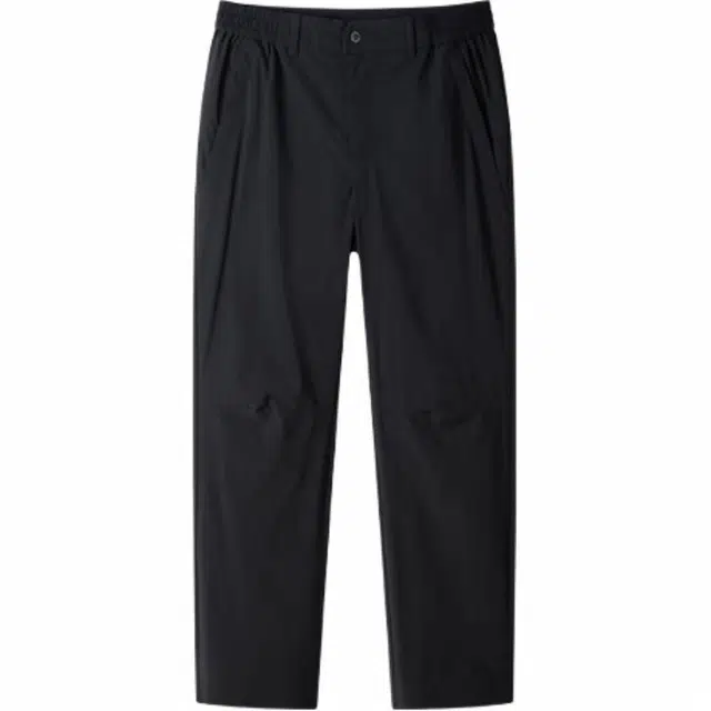 探路者 纯色中腰透气百搭直筒休闲裤 男款 黑色