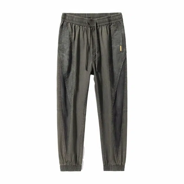 路杰邦 美式高街百搭褶皱拼接宽松休闲工装裤 男款