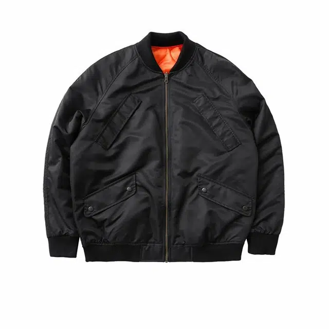 实年服工  两面穿夹棉工装飞行休闲户外机能保暖棒球服 男款 黑色