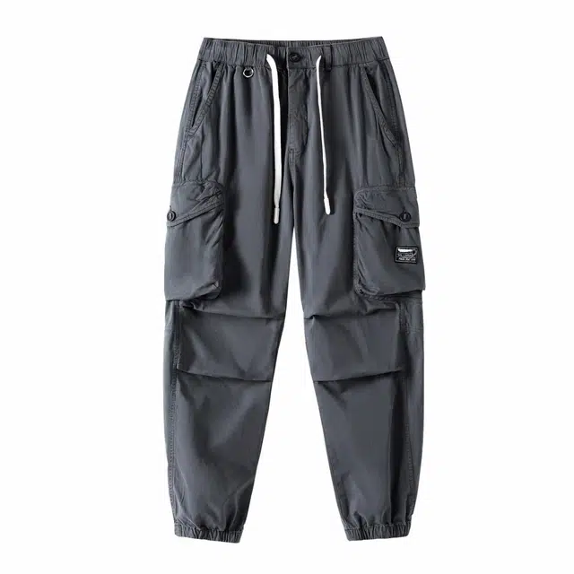 三体 松紧抽绳纯色基础多口袋褶皱束脚美式复古高街潮牌百搭舒适时尚城市机能风户外工装多巴胺学生无性别穿搭休闲裤 男女同款