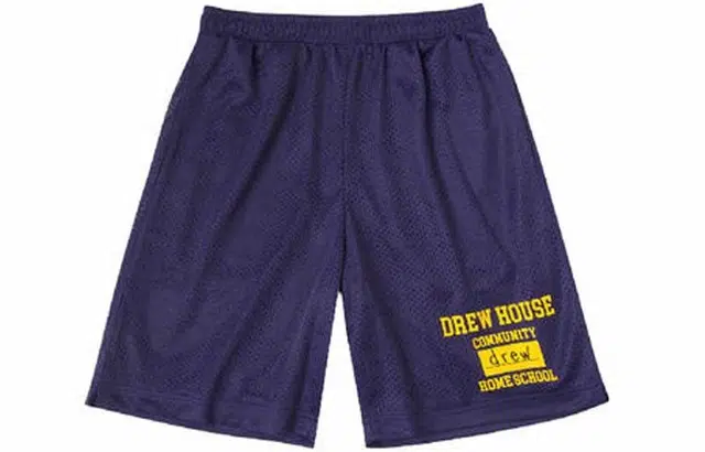 Drew House FW21 logo Homeschool Mesh Shorts Logo navy