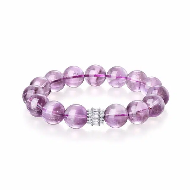 【紫气盈智】 金六福吉祥 九离紫火好运至时来运转纳福转运好运连连 轻奢多巴胺配色高级感小众设计新中式国潮风格天然 紫水晶 手串 女款