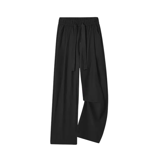 黑恐龙 百搭宽松阔腿简约透气休闲裤 男女同款