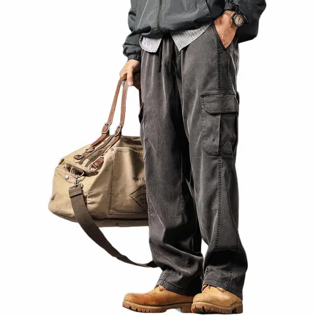 格蓝鹿 松弛感垂感宽松设计感休闲工装裤 男女同款