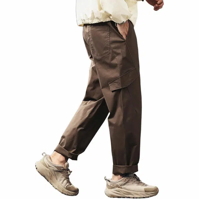 格蓝鹿 春季 百搭宽松休闲纯色拉链中腰长裤工装裤 男女同款 基础色（黑灰白等）