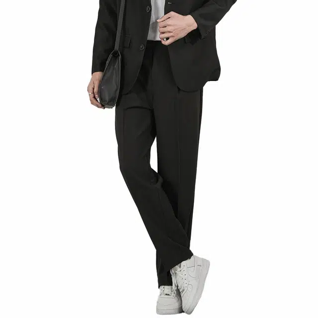 顶峰保罗 基础款直筒百搭高街宽松垂感休闲西装裤 男女同款