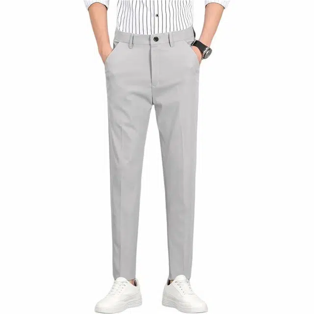 大白鲨 宽松休闲纯色中腰西装裤 男款