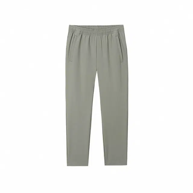 超级安踏 运动生活系列 纯色中腰防泼水直筒休闲裤 男款 微熏绿