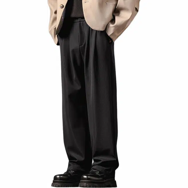 格蓝鹿 高端美式复古高级感宽松垂感百搭通勤时尚舒适西装裤 男女同款 基础色（黑灰白等）