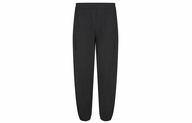 速写 宽松柔软束脚侧口袋纯色休闲裤 男款 本黑