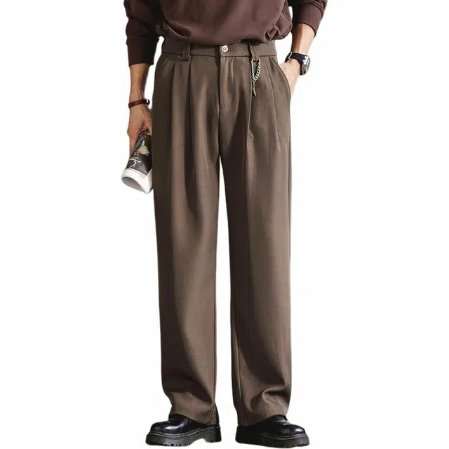 格蓝鹿 春季 美式简约高级感慵懒风垂感西装裤 男女同款