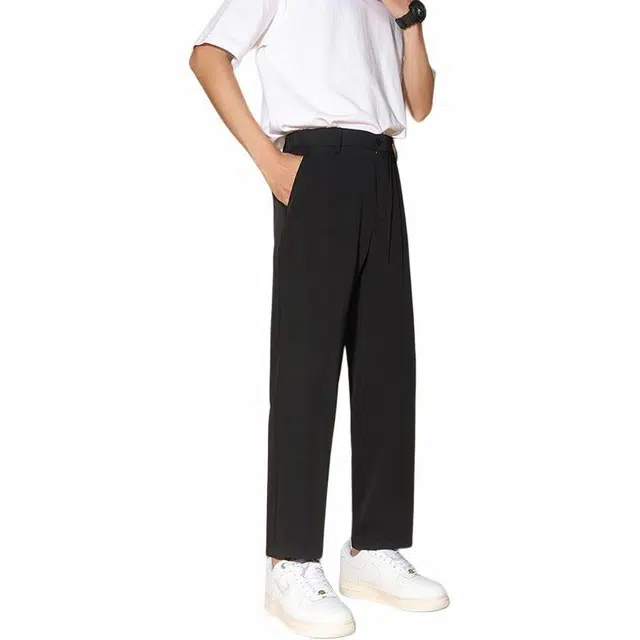 华夏儿女 修身休闲九分裤西裤裤 男款