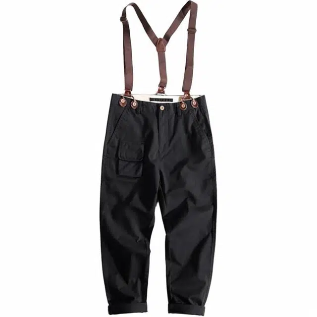 格蓝鹿 工装垂感复古美式潮牌背带裤 男女同款