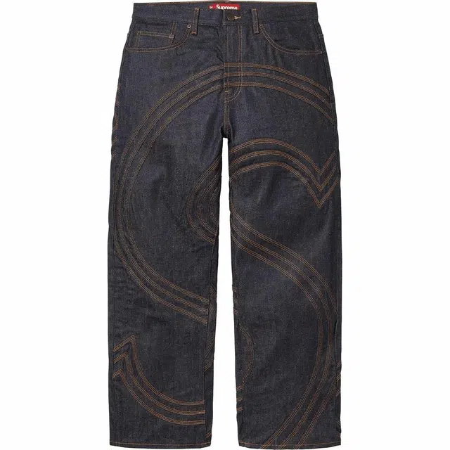 Supreme SS25 S Logo Rigid Baggy Jean S Rigid Indigo