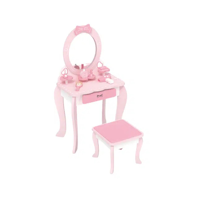 咕轹 梳妆台化妆台盒过家家木质 小公主梳妆台 玩具