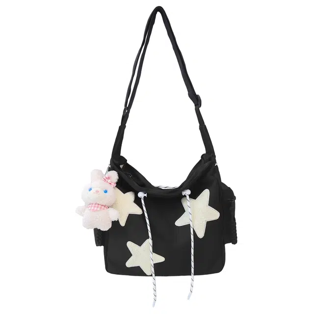 恒源祥 补习补课包初中生书本课本收纳袋 尼龙 星星单肩包 男女同款情侣款 多色