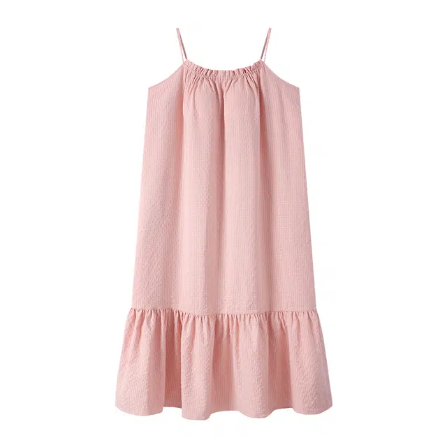 欧诗帛 吊带带胸垫可外穿甜美可爱家居服睡裙 女款 图片色