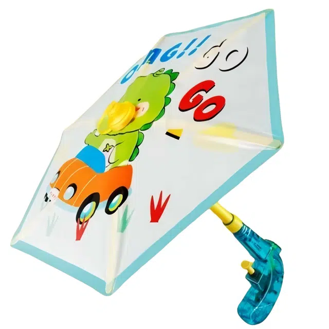 古欧 卡通喷水雨伞呲滋水枪打水仗神器 攻防一体 早教益智玩具