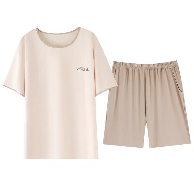 欧诗帛 带胸垫短袖薄款家居服可外穿睡衣套装 女款 图片色