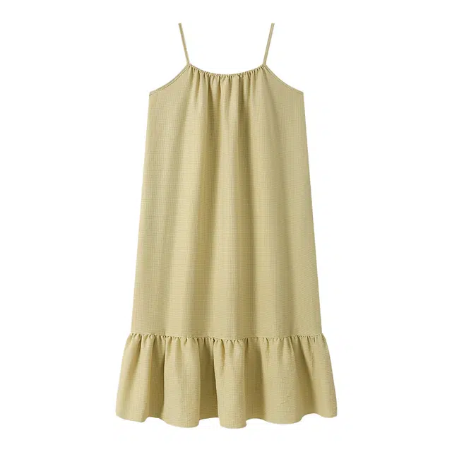 欧诗帛 带胸垫吊带可外穿甜美可爱家居服睡裙 女款 图片色