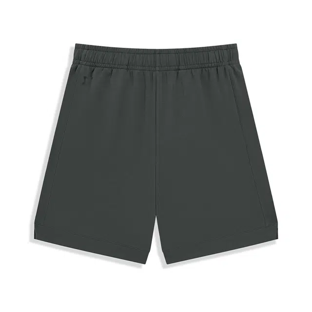 特步 篮球系列 舒适简约百搭字母中腰运动短裤 男款 牛角灰