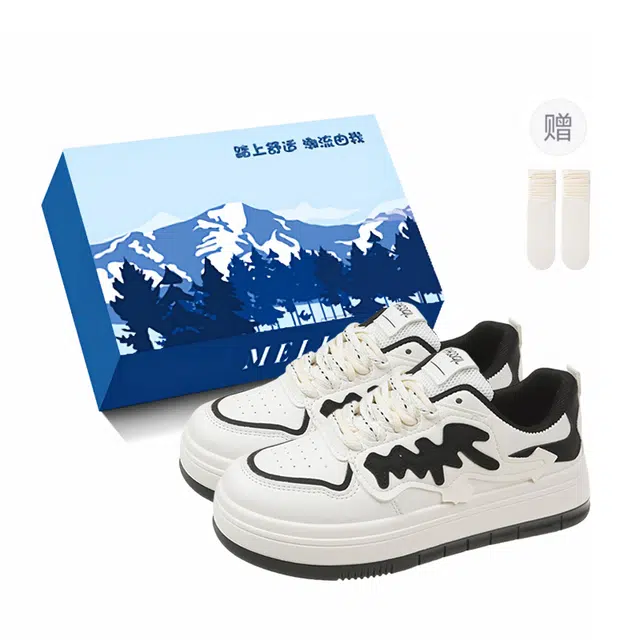 小鹿米利 合成革 港风厚底百搭休闲 防滑耐磨 低帮 板鞋 女