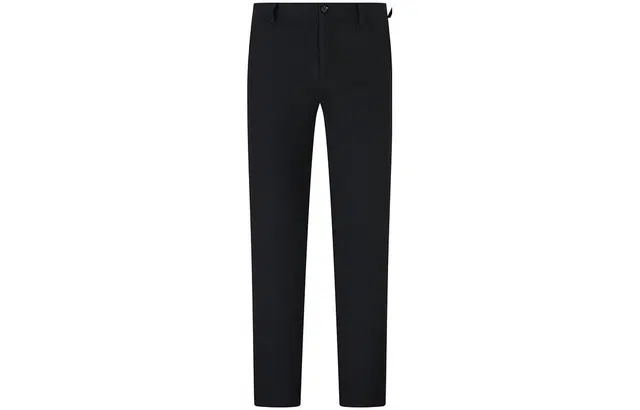 安正 纯色拉链直筒休闲裤 男款 素黑