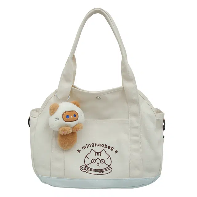 恒源祥 大容量文艺百搭 帆布 帆布包单肩包 女款 浅蓝色/深蓝色