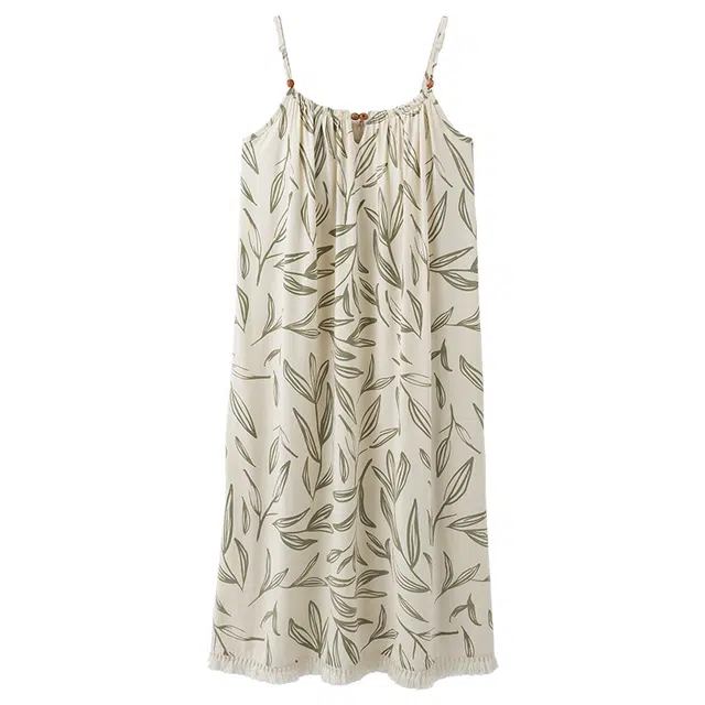 俏薇妮 柔软简约带胸垫家居服舒适透气休闲凉感可外穿吊带睡裙 女款