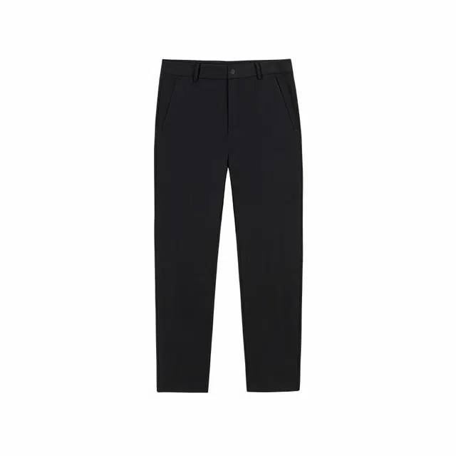 超级安踏 纯色中腰透气百搭直筒休闲裤 男款 基础黑