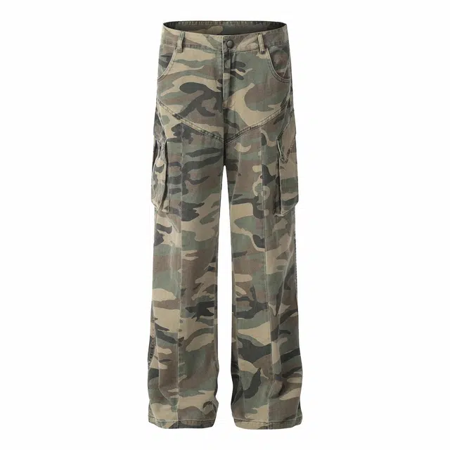 MT99 Vintage American Straight Loose Casual Pants Camouflage