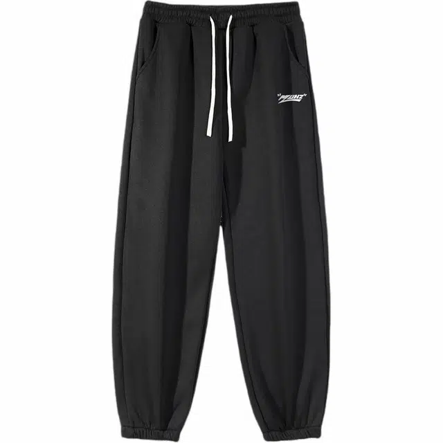 星际者 基础款纯色简约抽绳束脚时尚潮流宽松休闲裤 男女同款