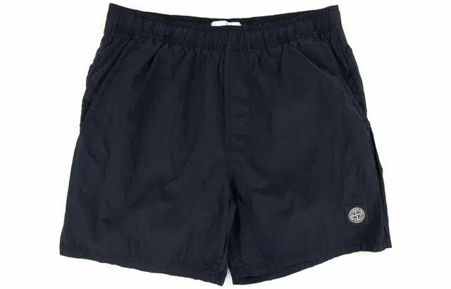 Stone Island Metal Nylon Logo Shorts Navy Blue