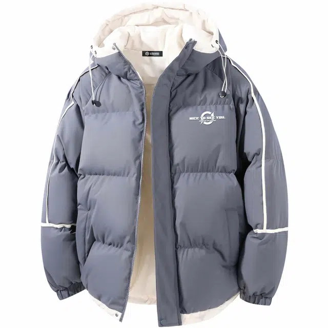 王者荣耀 加厚保暖简约防寒假两件连帽面包棉服 男女同款