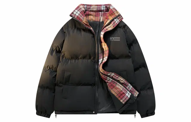 王者荣耀 美式复古字母假两件休闲宽松立领保暖面包服加厚棉服 男女同款