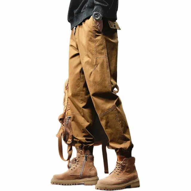 格蓝鹿 宽松潮牌速干透气做旧水洗束美式通勤复古休闲裤 男女同款