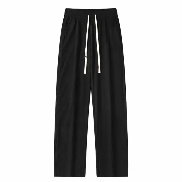 泰迪珍藏 纯色基础款简约百搭灯芯绒长裤宽松垂感拖地阔腿裤直筒休闲裤 男女同款