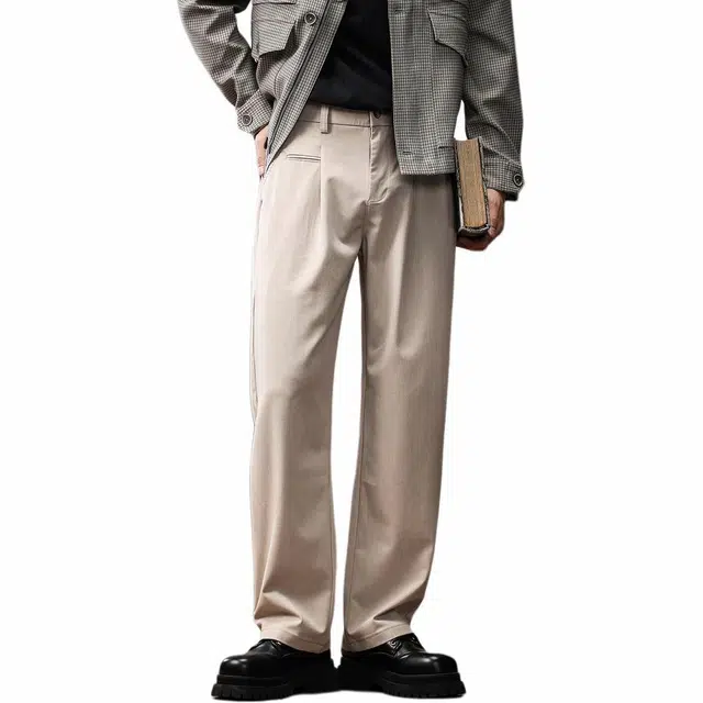 格蓝鹿 潮牌宽松基础简约直筒垂感百搭小众设计感高街风休闲裤 男女同款