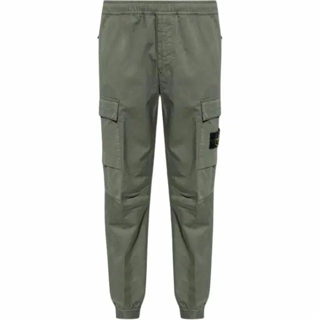 Stone Island Logo Slim Cargo Pants Green