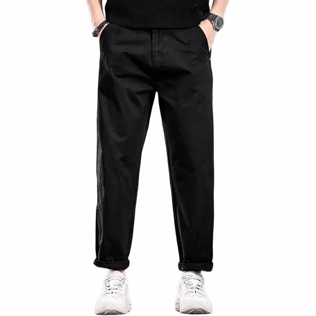 华夏儿女 薄款宽松直筒纯色时尚百搭休闲裤 男款