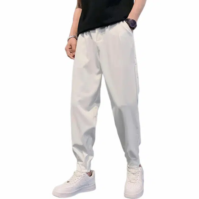 沃马 束脚痞帅九分宽松冰丝潮流休闲裤 男女同款