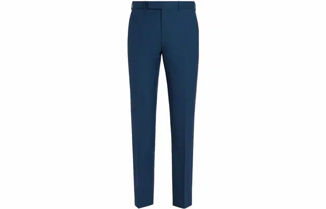 Zegna Dark Blue Pure Linen Pants