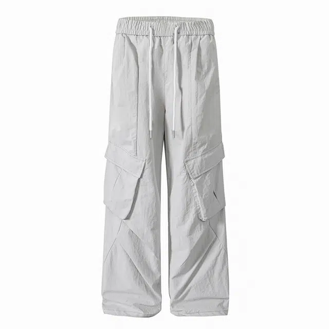 颂希尔 美式男夏季薄款潮牌宽松设计感速干凉感休闲裤 男女同款