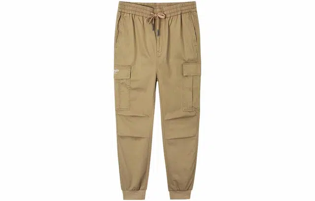 才子 字母印花中腰锥形休闲裤 男款 浅卡色