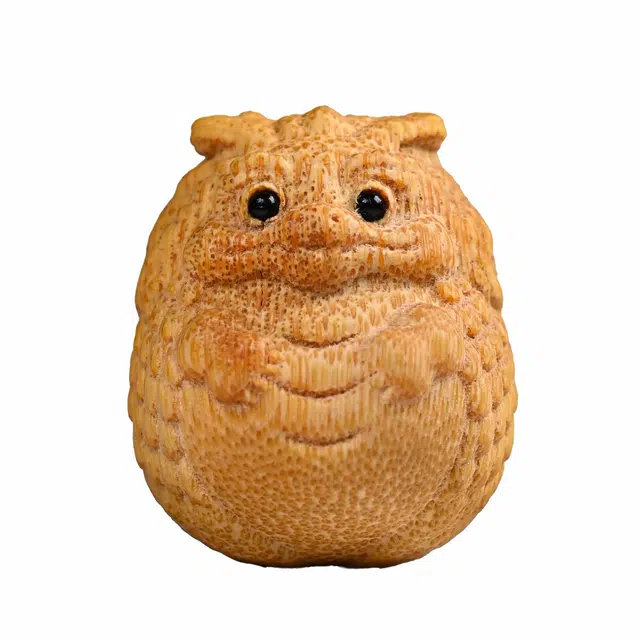 仙友 新中式国潮盘玩十二生肖  龙 平安顺遂 诸事顺利 好运莲莲 精工雕刻 竹木 手把件 男女同款情侣款