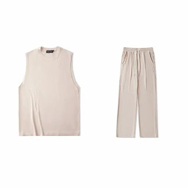 我是大卫 无袖坎肩背心健身速干长裤休闲运动套装 男女同款