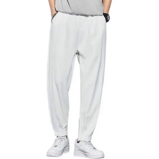 隐狼世家 日系锥形垂感纯色宽松舒适透气休闲裤 男款